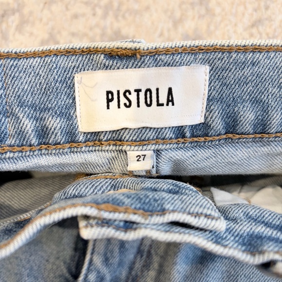 Pistola 27 Light Wash Distressed Raw Hem Straight Jeans - Picture 6 of 8